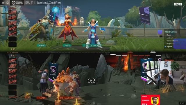 ? Кто обеспечит себе минимум Wild Card TI11? ll Nix и Afonije смотрят Outsiders vs Mind Games смотреть онлайн