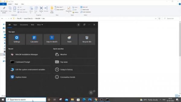 'gcc' is not recognized as an internal or external command,operable program or batch file solved