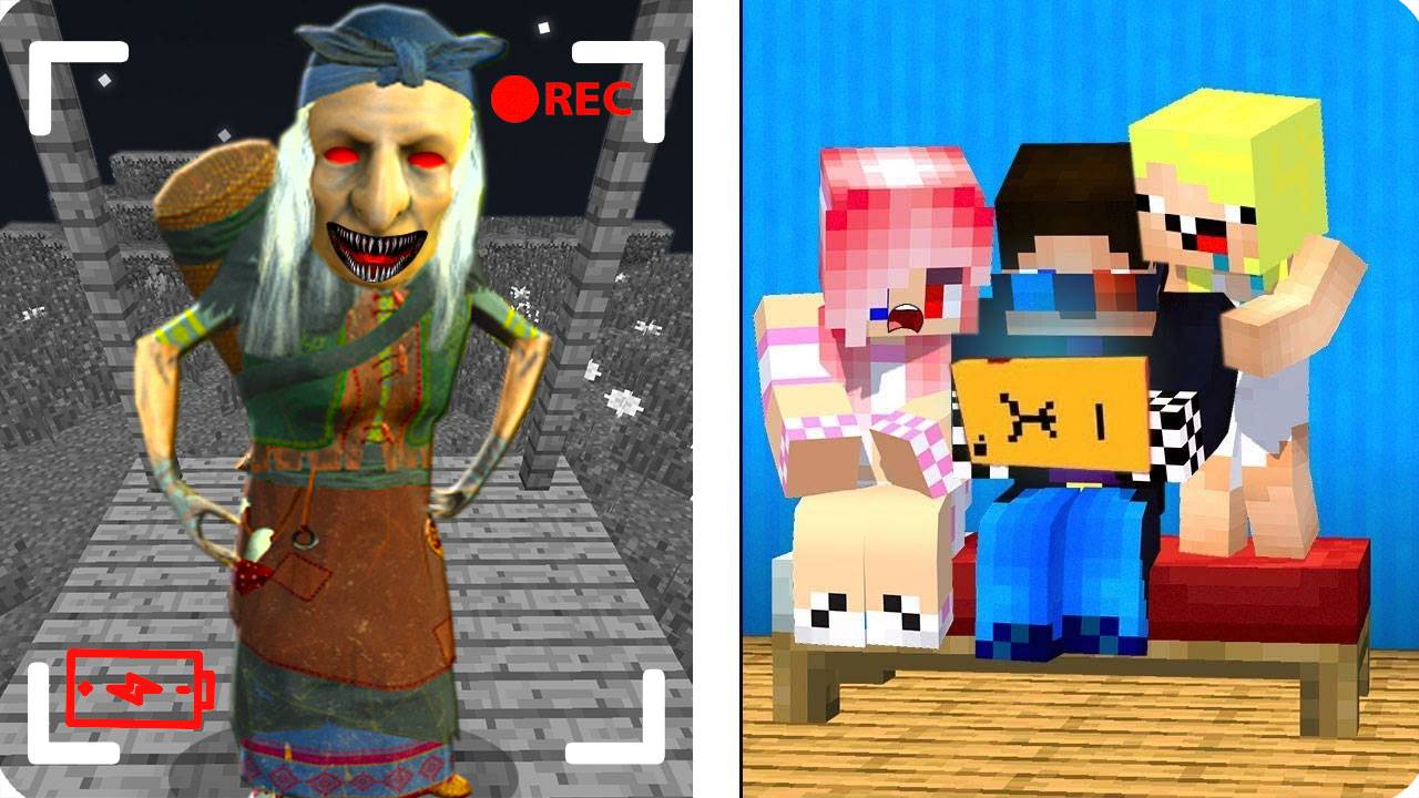 😰МЫ ЗАСНЯЛИ БАБУ ЯГУ НА СКРЫТЫЕ КАМЕРЫ В МАЙНКРАФТ! ШЕДИ ЛЕСКА И НУБИК MINECRAFT смотреть онлайн