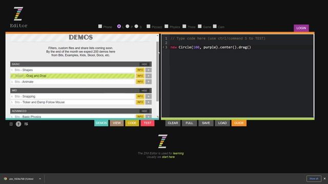 ZIM Bubbling 174. ZIM Editor for online editing! #JavaScript #Canvas #Framework смотреть онлайн