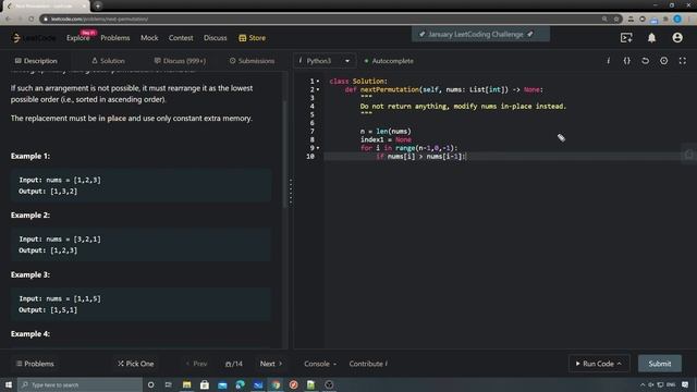 LeetCode 31. Next Permutation смотреть онлайн
