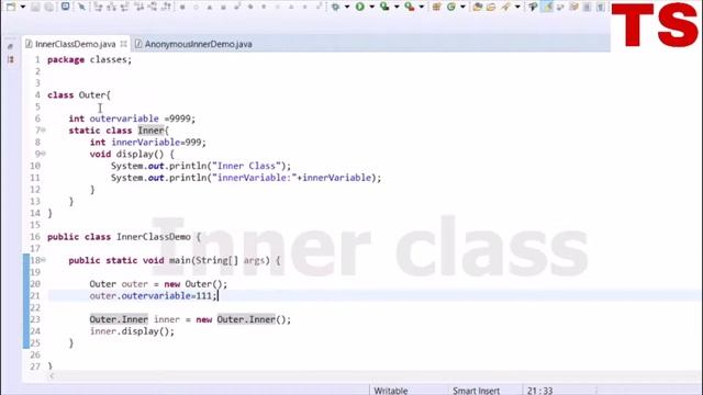Java Tutorial: 24. Inner Class and Anonymous Inner Class. смотреть онлайн