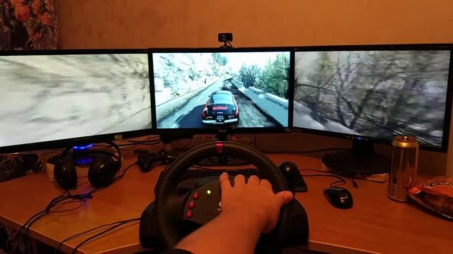 DiRT Rally на трех мониторах смотреть онлайн