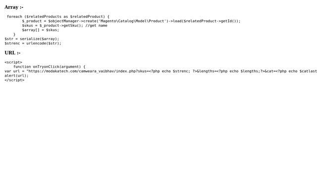 Magento: How to pass array value in url? смотреть онлайн