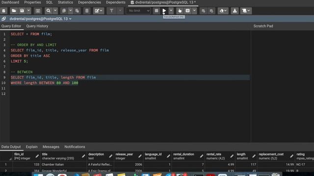 Understanding SQL using PostgreSQL - Statements II - ORDER BY, LIMIT, IN, BETWEEN, LIKE, ILIKE смотреть онлайн