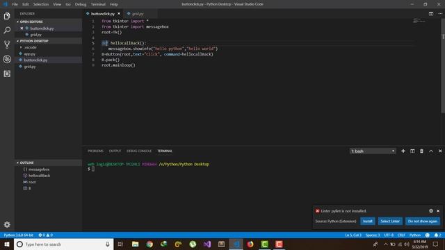 How to handle a button click event in python GUI смотреть онлайн