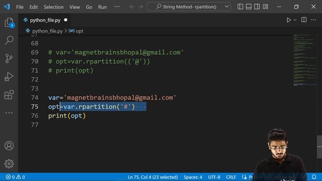 String Method: - rpartition() | Class 11 Computer Science Chapter 8 (2022-23) смотреть онлайн