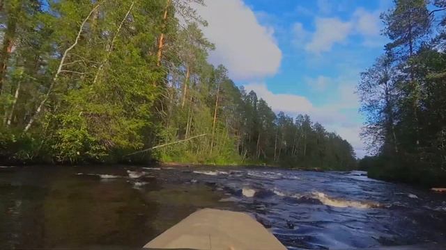 Поход в Карелию 2022. Река Кузема. Сплав на байдарке - Пороги в среднем течении смотреть онлайн