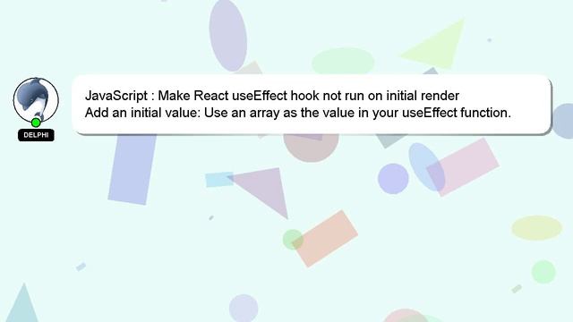 JavaScript : Make React useEffect hook not run on initial render смотреть онлайн