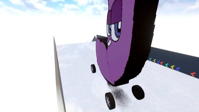 Alphabet Lore Cars vs Dangerous Slippery Slope With Fruits in Teardown смотреть онлайн