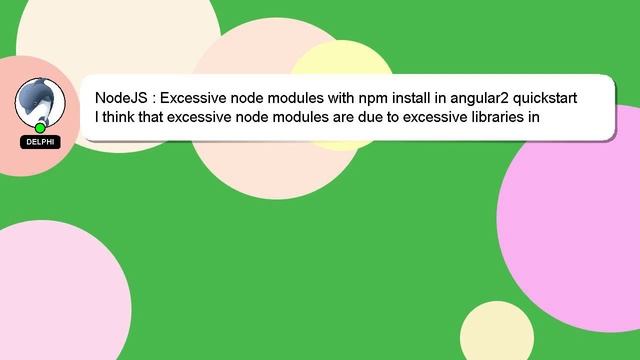 NodeJS : Excessive node modules with npm install in angular2 quickstart смотреть онлайн
