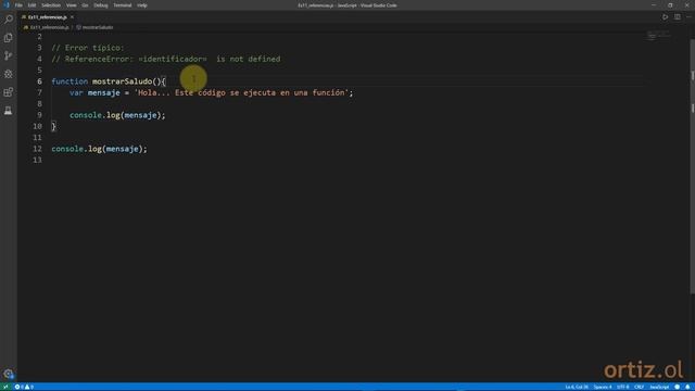JavaScript - Ejercicio 11: Resolver el Problema ReferenceError en Código JavaScript смотреть онлайн