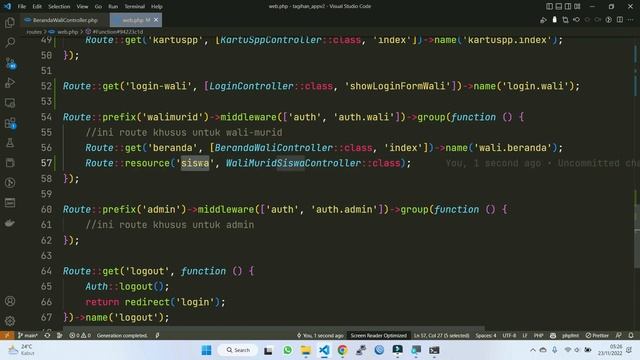 Laravel Proyek #67 Membuat Route Name Wali смотреть онлайн