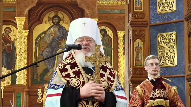 Обращение митрополита Сергия к пастве после встречи ковчега со святыми мощами смотреть онлайн