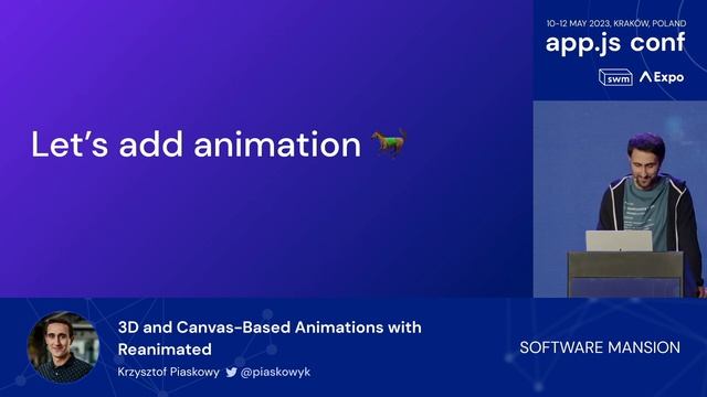 Krzysztof Piaskowy – 3D and Canvas-Based Animations with Reanimated | App.Js Conf 2023 смотреть онлайн