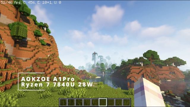 [Minecraft Graphics Test] AOKZOE A1Pro (Ryzen 7 7840U W/ Radeon 780M Graphics) Vs Apple M1Pro MBP
