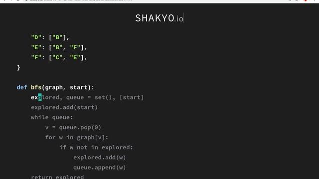 【SHAKYO.io】Python - graphs - BFS смотреть онлайн
