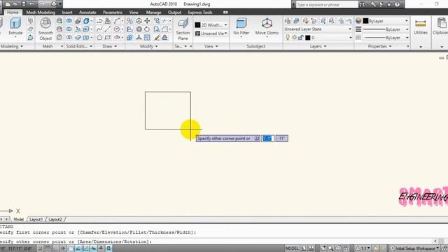 How to draw #Rectangle in #AutoCAD #2010 смотреть онлайн
