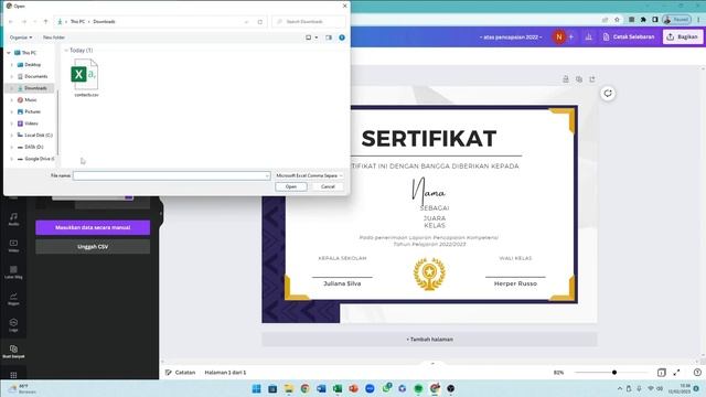 Membuat Banyak Sertifikat di CANVA Data dari EXCEL смотреть онлайн
