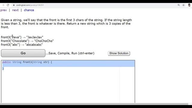 15 Codingbat | Warmup 1 | front3 | Java coding practice | Ui Brains | by Naveen Saggam смотреть онлайн