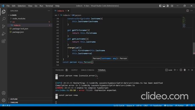 Typescript #4 Classlar bilan ishlash смотреть онлайн
