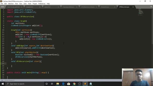 DFS traversal of Graph Implementation in Java смотреть онлайн