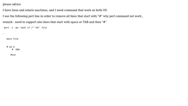 DevOps & SysAdmins: perl + sed + remove lines that start with "#" смотреть онлайн