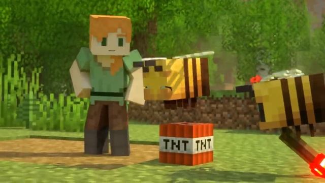 Bees Fight: BLOOPERS - Alex and Steve Life (Minecraft Animation) смотреть онлайн
