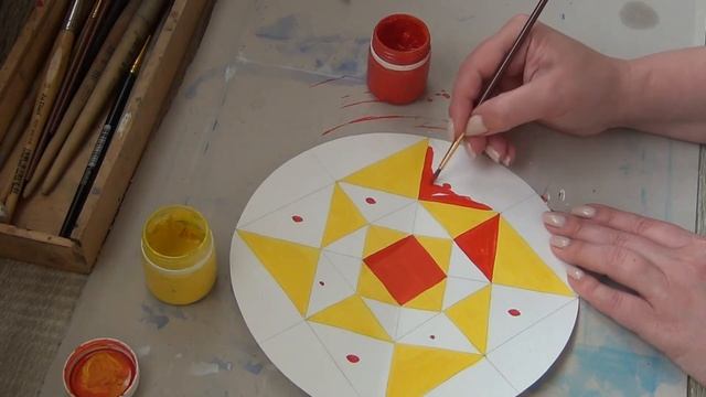 Рисуваме геометричен орнамент в кръг. Малюємо орнамент в колі. Геометрический орнамент в круге.