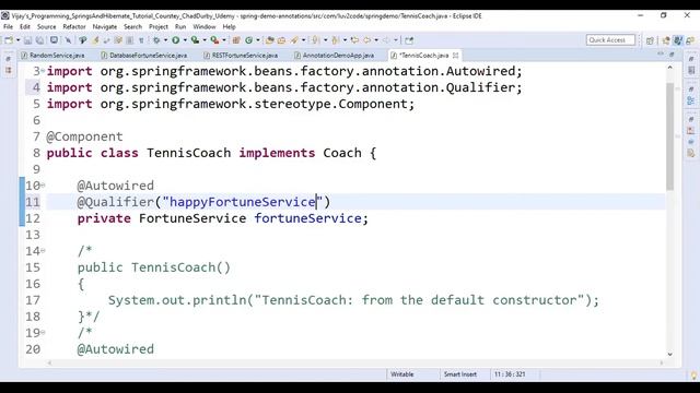 Spring and Hibernate Tutorial # 26 | Qualifiers for Dependency Injection Part - 1 смотреть онлайн