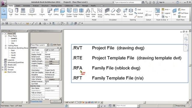 REVIT ARCH 2012 FIRST PROJECT 08 FILE EXTENSION TYPES смотреть онлайн
