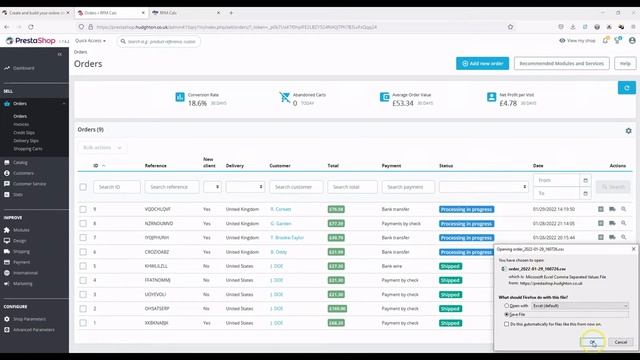 How to export PrestaShop orders to a CSV file and what fields does a PrestaShop CSV file contain смотреть онлайн