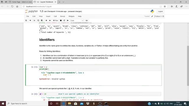 Keywords and identifiers | Python for Data Science | part 2 смотреть онлайн