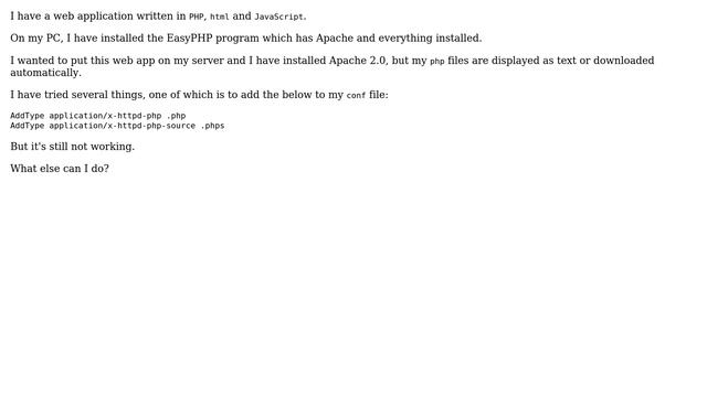 DevOps & SysAdmins: Apache 2.0 is showing only text and not php files смотреть онлайн