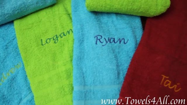 Personalized Engraved Multi Colored Bath Towels - video demo смотреть онлайн