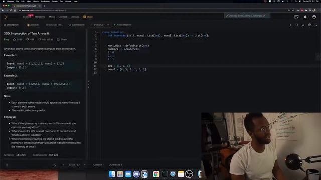 Intersection of Two Arrays II Explained LeetCode #350 - Python смотреть онлайн