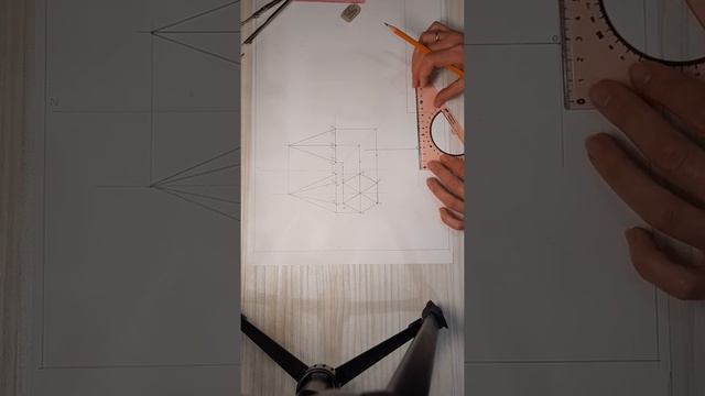 Часть 1. Построение комплексного чертежа усечённой пирамиды смотреть онлайн