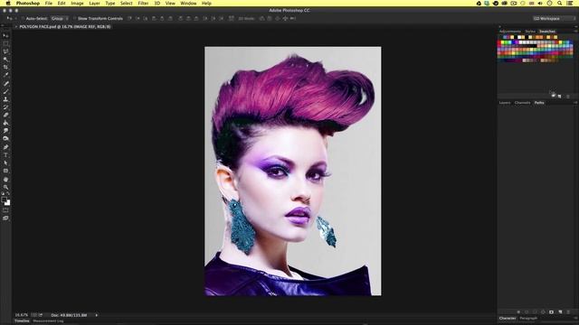 Polygonal portrait | Gradient effect in Adobe Photoshop with Illustrator смотреть онлайн