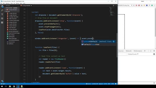 JavaScript Files API #11: Drag and Drop Files to a Dropzone | سحب وإفلات الملفات смотреть онлайн