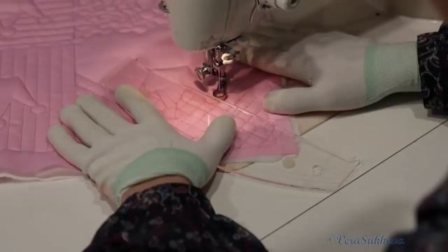 Машинная стёжка в клеточку по линейке на свободном ходу смотреть онлайн