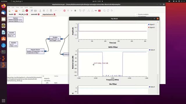 Using Gnuradio And The Impulse Source To Show Filter Frequency Response