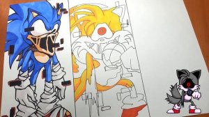 Drawing FRIDAY NIGHT FUNKIN' PIBBY - Boom Sonic /Soul Tails/Sonic.EXE (FNF mod)