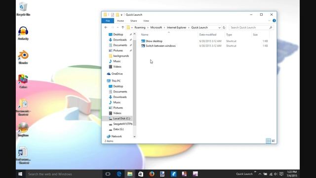 Enable Quick Launch Toolbar in Windows 10 смотреть онлайн