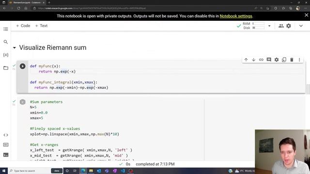 Riemann sums in python смотреть онлайн