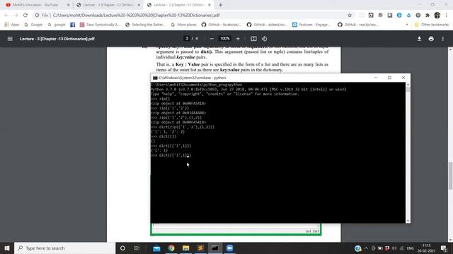 Python 46 #3 Dictionary Creating, Inserting + Programs | 11th CBSE Hindi| Computer Science 2021 смотреть онлайн