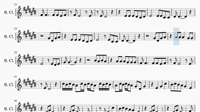 Bass Clarinet Sheet Music: How To Play Mary On A Cross By Ghost