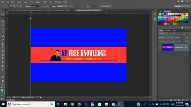 How to use Move Tool with Rectangular Marquee Tool | Photoshop SC6 basic смотреть онлайн