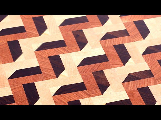 Making an inlaid 3D end grain cutting board #3 смотреть онлайн