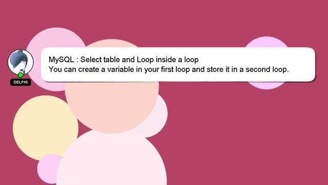 MySQL : Select table and Loop inside a loop смотреть онлайн