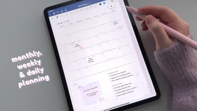 2023 cute + aesthetic digital planner setup & tour ☁️? | plan with me, ipad pro 11, goodnotes 5 смотреть онлайн